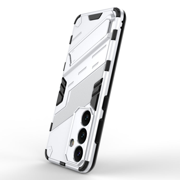 For Samsung Galaxy S24 5G Punk Armor 2 in 1 PC + TPU Shockproof Phone Case with Invisible Holder(White)