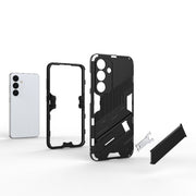 For Samsung Galaxy S24 5G Punk Armor 2 in 1 PC + TPU Shockproof Phone Case with Invisible Holder(White)