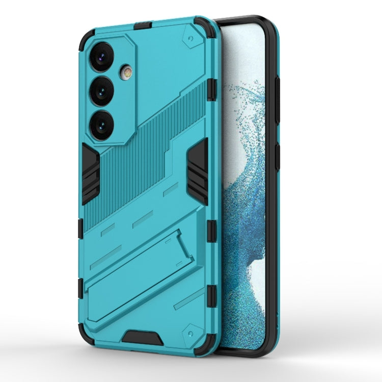 For Samsung Galaxy S24 5G Punk Armor 2 in 1 PC + TPU Shockproof Phone Case with Invisible Holder(Blue)
