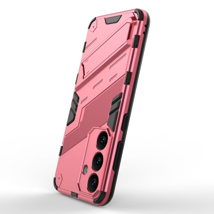 For Samsung Galaxy S24 5G Punk Armor 2 in 1 PC + TPU Shockproof Phone Case with Invisible Holder(Light Red)