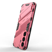 For Samsung Galaxy S24 5G Punk Armor 2 in 1 PC + TPU Shockproof Phone Case with Invisible Holder(Light Red)