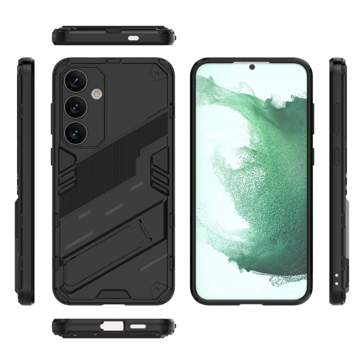 For Samsung Galaxy S24+ 5G Punk Armor 2 in 1 PC + TPU Shockproof Phone Case with Invisible Holder(Black)