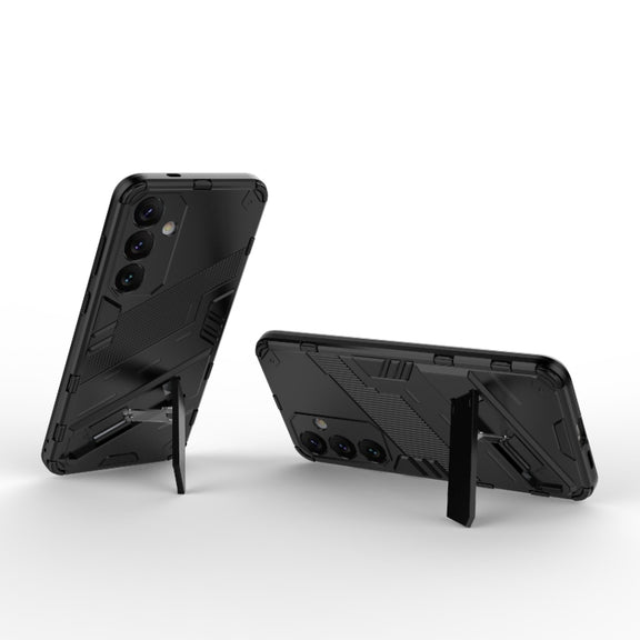 For Samsung Galaxy S24+ 5G Punk Armor 2 in 1 PC + TPU Shockproof Phone Case with Invisible Holder(Black)