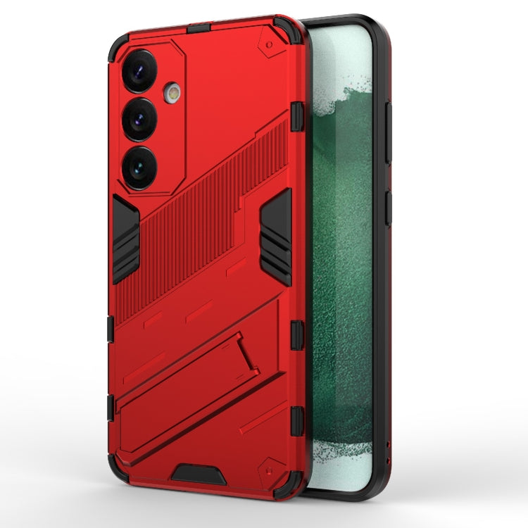 For Samsung Galaxy S24+ 5G Punk Armor 2 in 1 PC + TPU Shockproof Phone Case with Invisible Holder(Red)