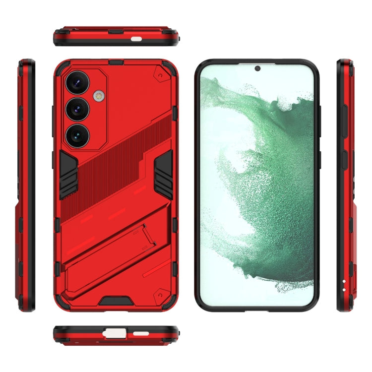 For Samsung Galaxy S24+ 5G Punk Armor 2 in 1 PC + TPU Shockproof Phone Case with Invisible Holder(Red)