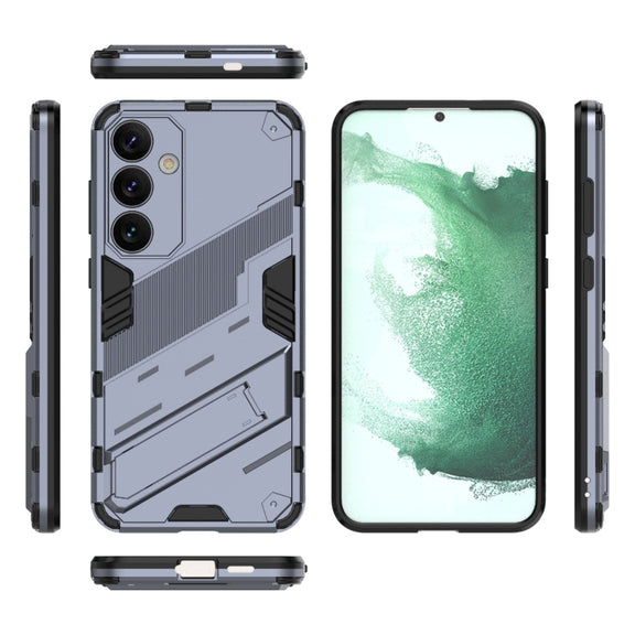 For Samsung Galaxy S24+ 5G Punk Armor 2 in 1 PC + TPU Shockproof Phone Case with Invisible Holder(Grey)