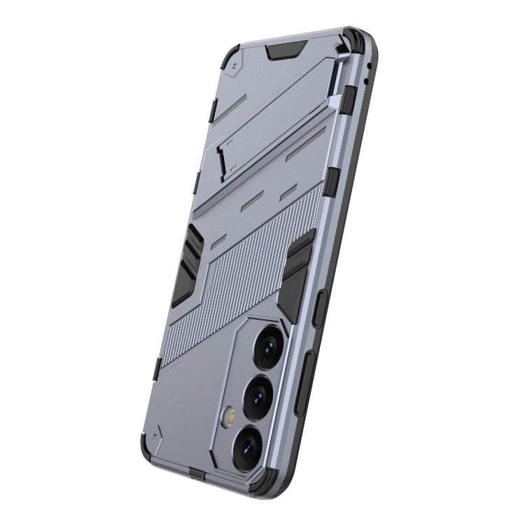 For Samsung Galaxy S24+ 5G Punk Armor 2 in 1 PC + TPU Shockproof Phone Case with Invisible Holder(Grey)