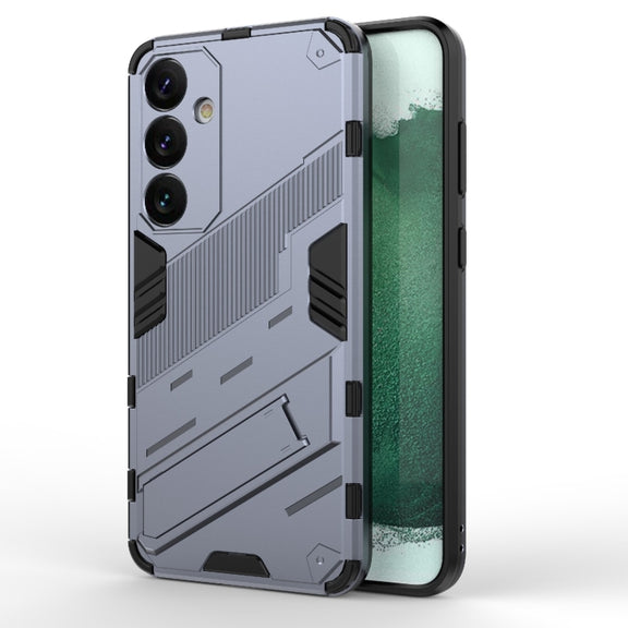 For Samsung Galaxy S24+ 5G Punk Armor 2 in 1 PC + TPU Shockproof Phone Case with Invisible Holder(Grey)
