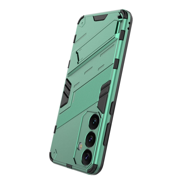 For Samsung Galaxy S24+ 5G Punk Armor 2 in 1 PC + TPU Shockproof Phone Case with Invisible Holder(Green)