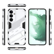 For Samsung Galaxy S24+ 5G Punk Armor 2 in 1 PC + TPU Shockproof Phone Case with Invisible Holder(White)