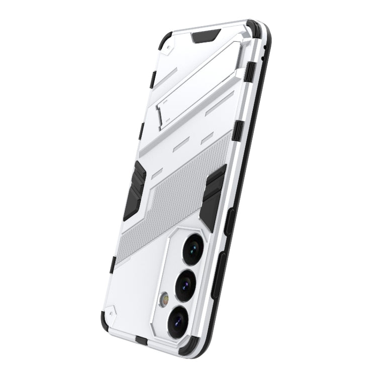 For Samsung Galaxy S24+ 5G Punk Armor 2 in 1 PC + TPU Shockproof Phone Case with Invisible Holder(White)