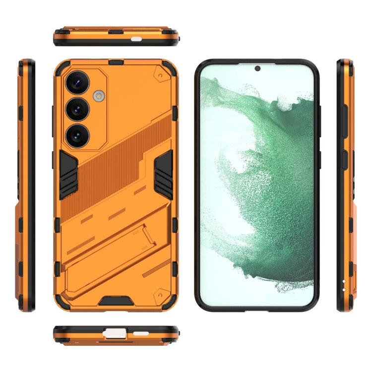 For Samsung Galaxy S24+ 5G Punk Armor 2 in 1 PC + TPU Shockproof Phone Case with Invisible Holder(Orange)
