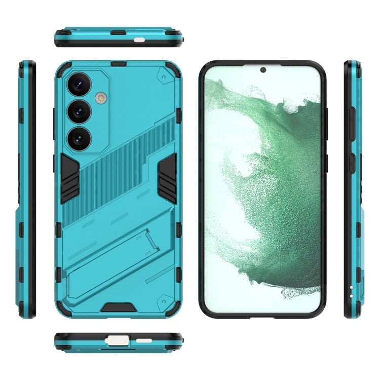 For Samsung Galaxy S24+ 5G Punk Armor 2 in 1 PC + TPU Shockproof Phone Case with Invisible Holder(Blue)