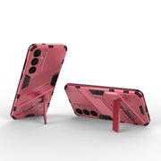 For Samsung Galaxy S24+ 5G Punk Armor 2 in 1 PC + TPU Shockproof Phone Case with Invisible Holder(Light Red)