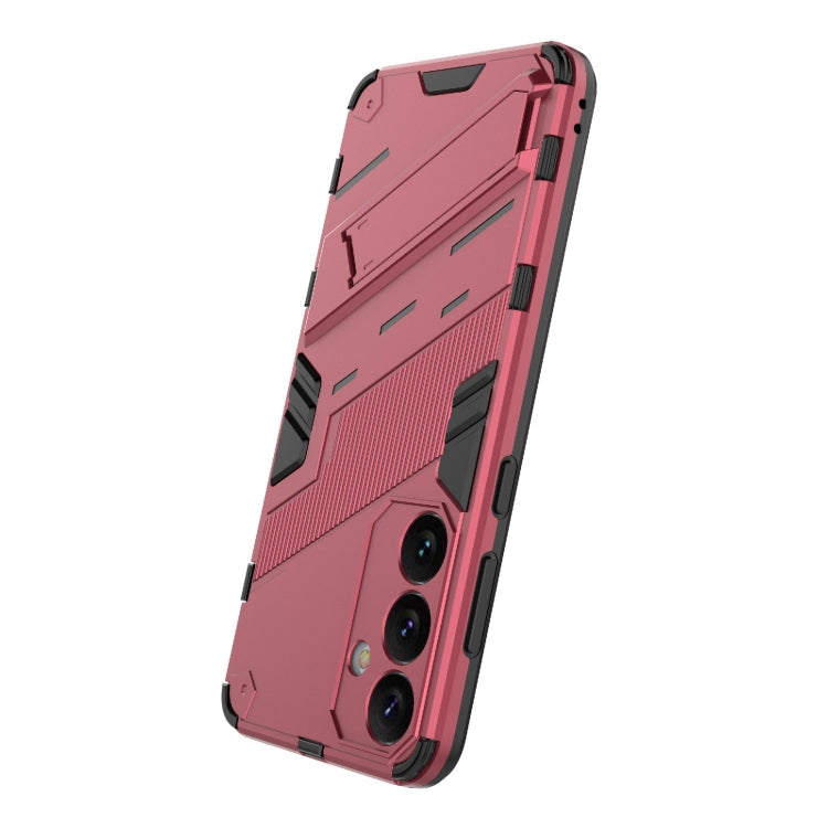 For Samsung Galaxy S24+ 5G Punk Armor 2 in 1 PC + TPU Shockproof Phone Case with Invisible Holder(Light Red)