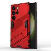For Samsung Galaxy S24 Ultra 5G Punk Armor 2 in 1 PC + TPU Shockproof Phone Case with Invisible Holder(Red)