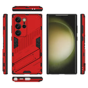 For Samsung Galaxy S24 Ultra 5G Punk Armor 2 in 1 PC + TPU Shockproof Phone Case with Invisible Holder(Red)