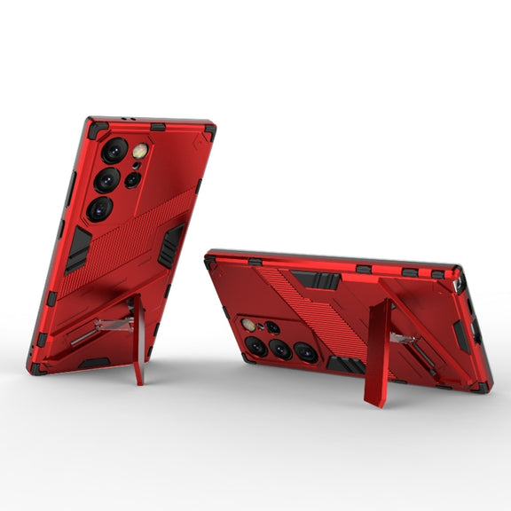 For Samsung Galaxy S24 Ultra 5G Punk Armor 2 in 1 PC + TPU Shockproof Phone Case with Invisible Holder(Red)