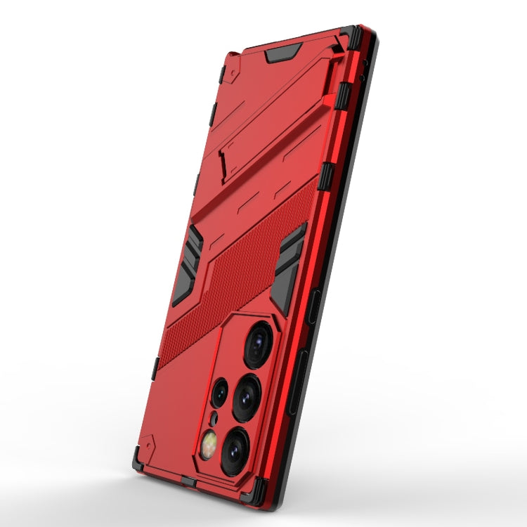 For Samsung Galaxy S24 Ultra 5G Punk Armor 2 in 1 PC + TPU Shockproof Phone Case with Invisible Holder(Red)