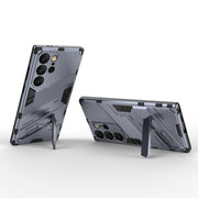 For Samsung Galaxy S24 Ultra 5G Punk Armor 2 in 1 PC + TPU Shockproof Phone Case with Invisible Holder(Grey)