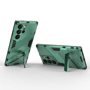 For Samsung Galaxy S24 Ultra 5G Punk Armor 2 in 1 PC + TPU Shockproof Phone Case with Invisible Holder(Green)