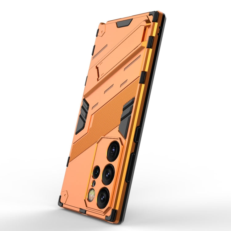 For Samsung Galaxy S24 Ultra 5G Punk Armor 2 in 1 PC + TPU Shockproof Phone Case with Invisible Holder(Orange)