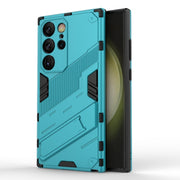 For Samsung Galaxy S24 Ultra 5G Punk Armor 2 in 1 PC + TPU Shockproof Phone Case with Invisible Holder(Blue)