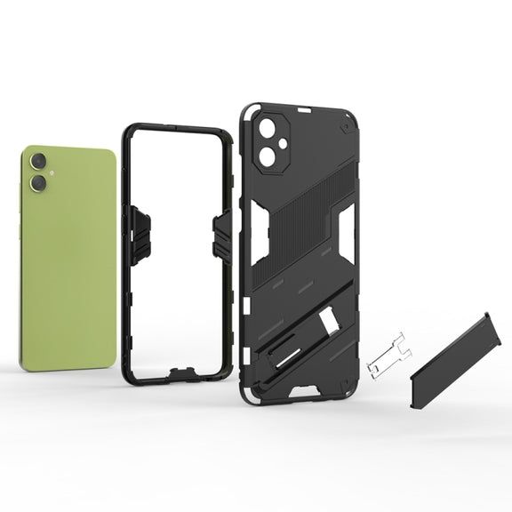 For Samsung Galaxy A05 4G Punk Armor 2 in 1 PC + TPU Shockproof Phone Case with Invisible Holder(Blue)