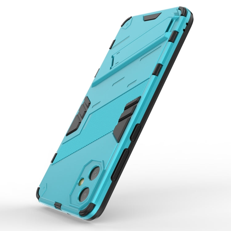 For Samsung Galaxy A05 4G Punk Armor 2 in 1 PC + TPU Shockproof Phone Case with Invisible Holder(Blue)