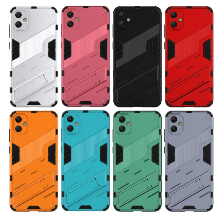 For Samsung Galaxy A05 4G Punk Armor 2 in 1 PC + TPU Shockproof Phone Case with Invisible Holder(Blue)