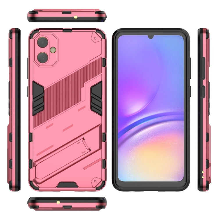 For Samsung Galaxy A05 4G Punk Armor 2 in 1 PC + TPU Shockproof Phone Case with Invisible Holder(Light Red)