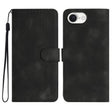 For iPhone 16e Heart Pattern Skin Feel Leather Phone Case(Black) - iPhone 16e Cases by PMC TechLife | Online Shopping South Africa | PMC TechLife | Buy Now Pay Later Mobicred