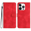 For iPhone 16 Pro Heart Pattern Skin Feel Leather Phone Case(Red) - iPhone 16 Pro Cases by PMC TechLife | Online Shopping South Africa | PMC TechLife | Buy Now Pay Later Mobicred