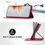 For iPhone 17 Air Heart Pattern Skin Feel Leather Phone Case(Red)
