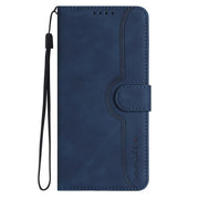 For iPhone 17 Heart Pattern Skin Feel Leather Phone Case(Royal Blue)