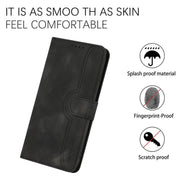 For iPhone 17 Pro Heart Pattern Skin Feel Leather Phone Case(Black)