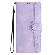 For iPhone 17 Pro Heart Pattern Skin Feel Leather Phone Case(Purple)