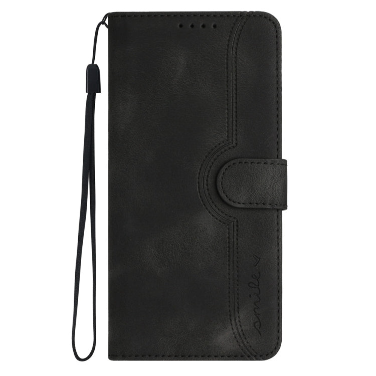 For Motorola Moto G Power 5G 2024 Heart Pattern Skin Feel Leather Phone Case(Black)