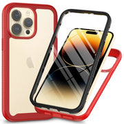 For iPhone 15 Pro Max Starry Sky Solid Color Series PC + TPU Phone Case with PET Film(Red)