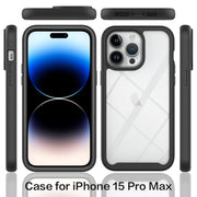 For iPhone 15 Pro Max Starry Sky Solid Color Series PC + TPU Phone Case with PET Film(Red)