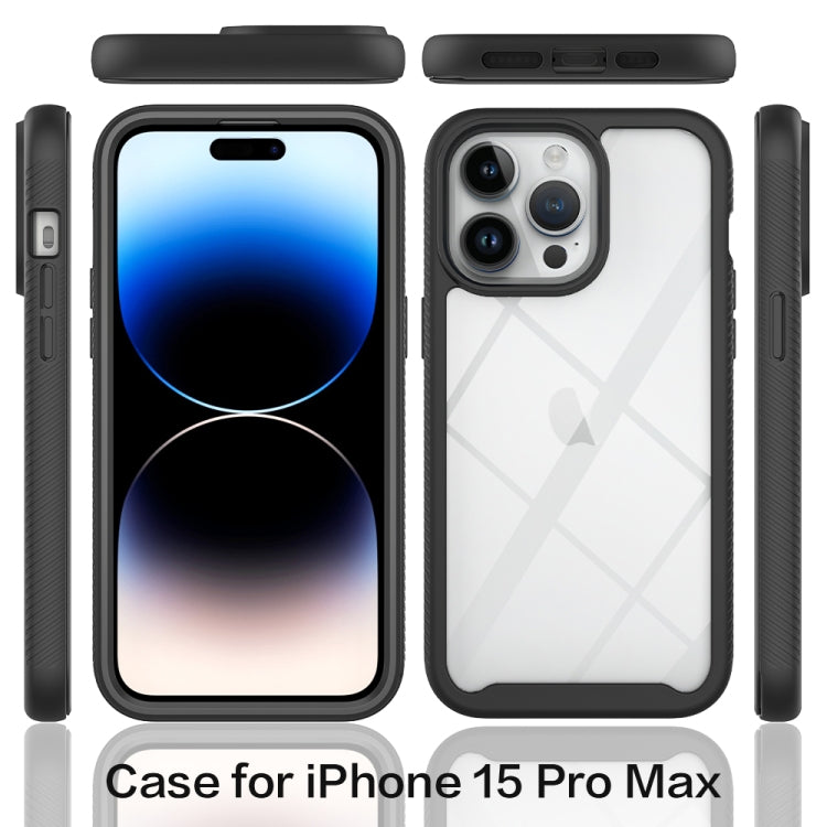 For iPhone 15 Pro Max Starry Sky Solid Color Series PC + TPU Phone Case with PET Film(Red)