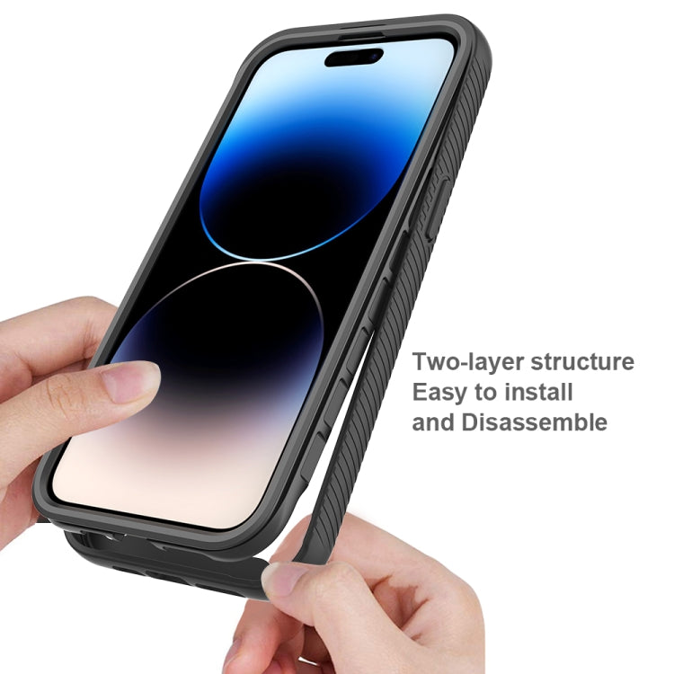 For iPhone 15 Pro Max Starry Sky Solid Color Series PC + TPU Phone Case with PET Film(Red)
