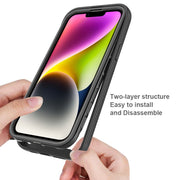 For iPhone 15 Plus Starry Sky Solid Color Series PC + TPU Phone Case with PET Film(Red)