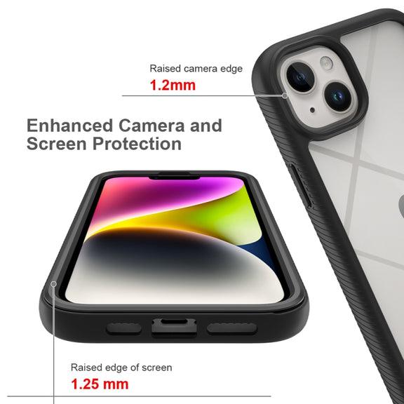 For iPhone 15 Plus Starry Sky Solid Color Series PC + TPU Phone Case with PET Film(Red)