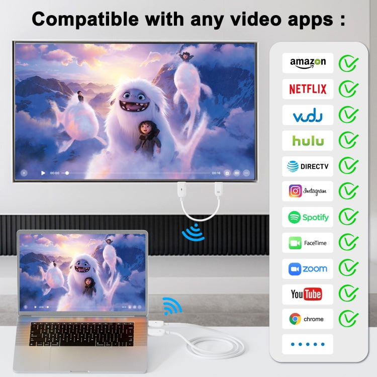 THT-020-08 4 in 1 HDMI Transmitter Wireless Screen Sharer Set(White)