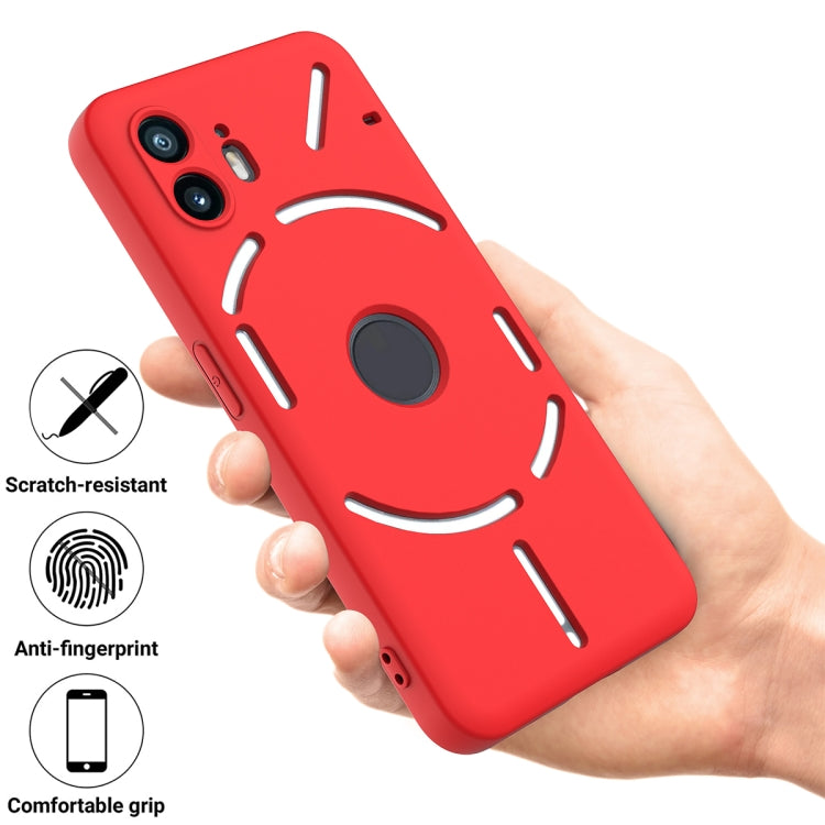 For Nothing Phone 2 Pure Color Liquid Silicone Shockproof Phone Case(Red)