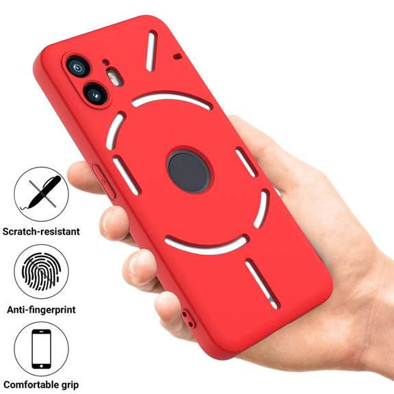 For Nothing Phone 2 Pure Color Liquid Silicone Shockproof Phone Case(Red)