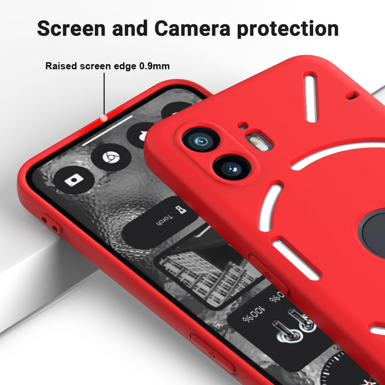 For Nothing Phone 2 Pure Color Liquid Silicone Shockproof Phone Case(Red)
