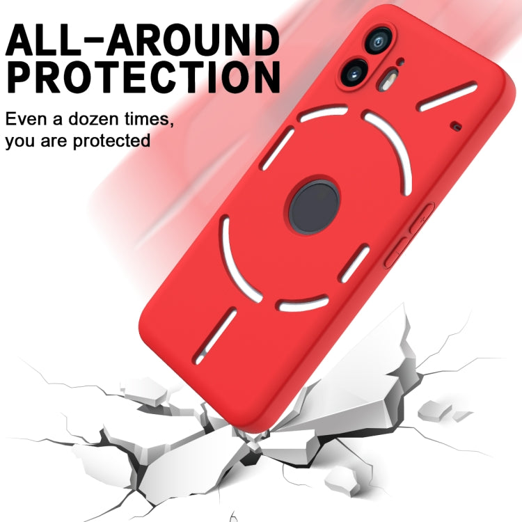 For Nothing Phone 2 Pure Color Liquid Silicone Shockproof Phone Case(Red)