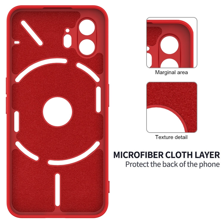 For Nothing Phone 2 Pure Color Liquid Silicone Shockproof Phone Case(Red)